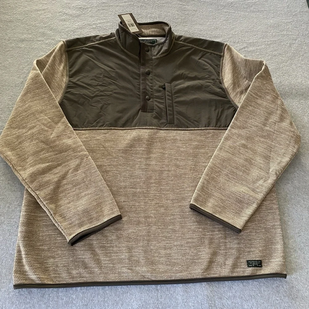 G.H. Bass Jacket Men's XXL Brown Tan Workwear Pullover Sweatshirt Camp Outdoors‎